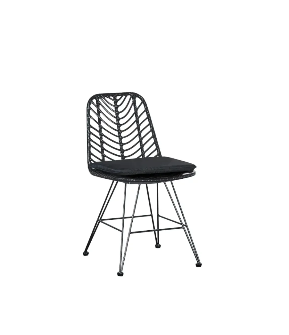 Καρέκλα με μαξιλάρι μαυρο