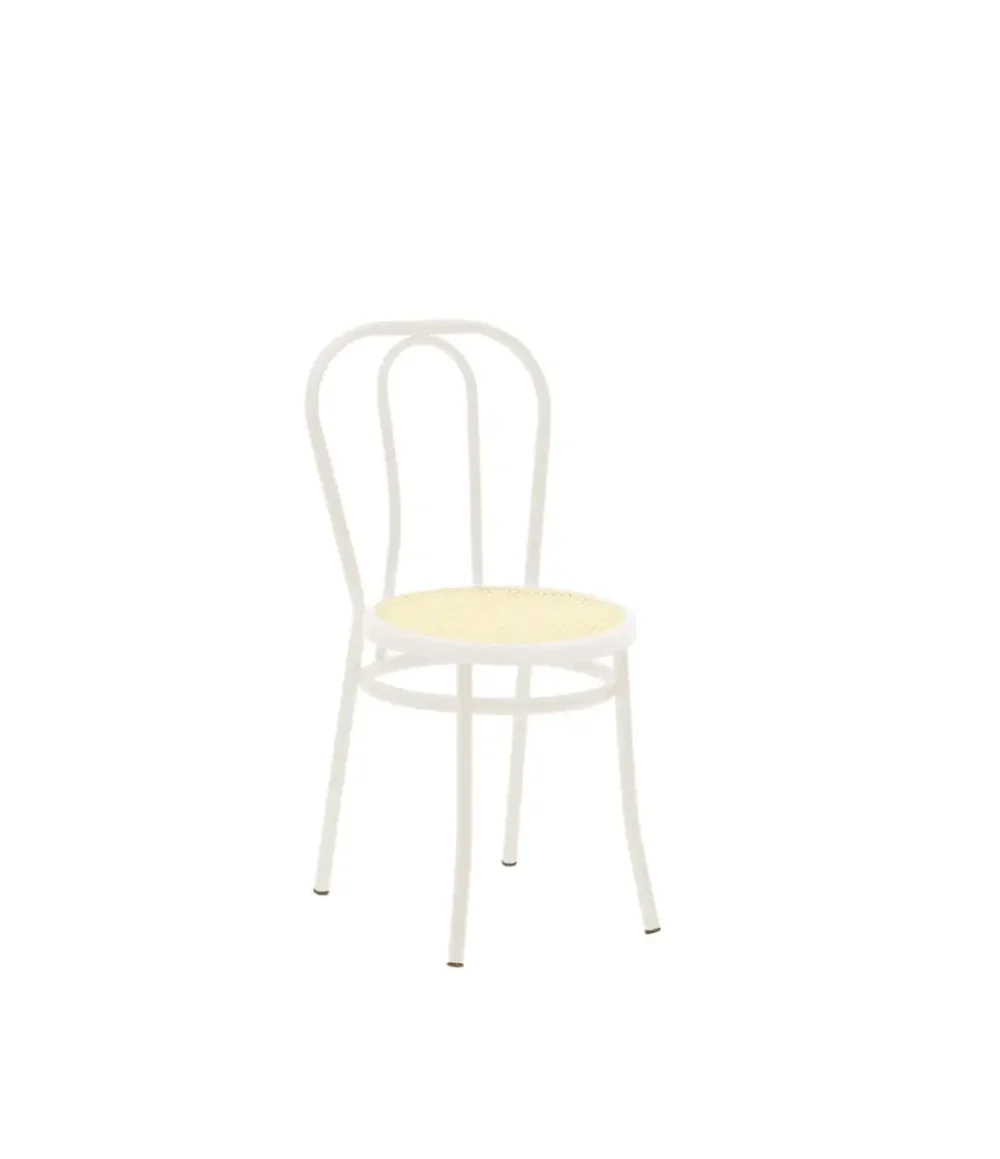 Καρέκλα Βιέννης pu μαύρο-μέταλλο λευκό-εκρού