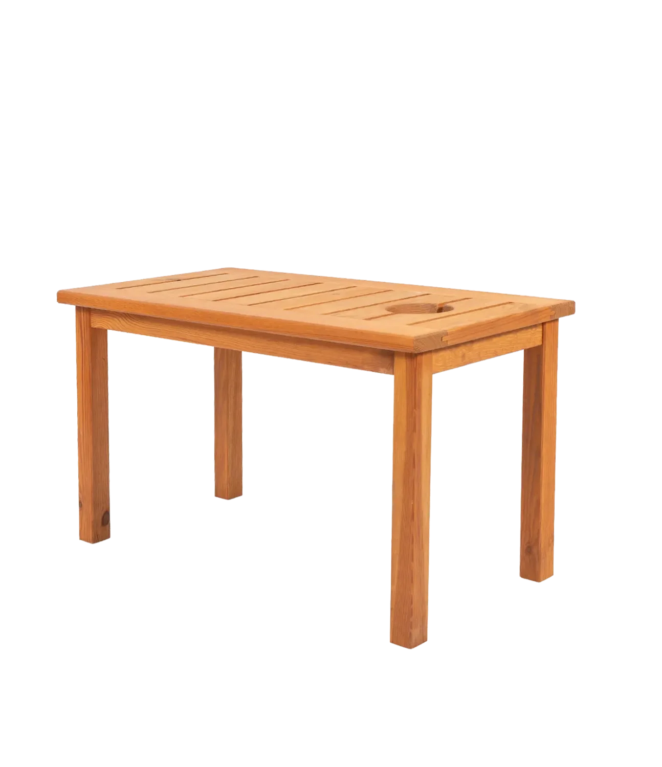 Τραπεζάκι ξύλινο παραλίας με τρύπα για ομπρέλα, για beach bar και ξενοδοχεία