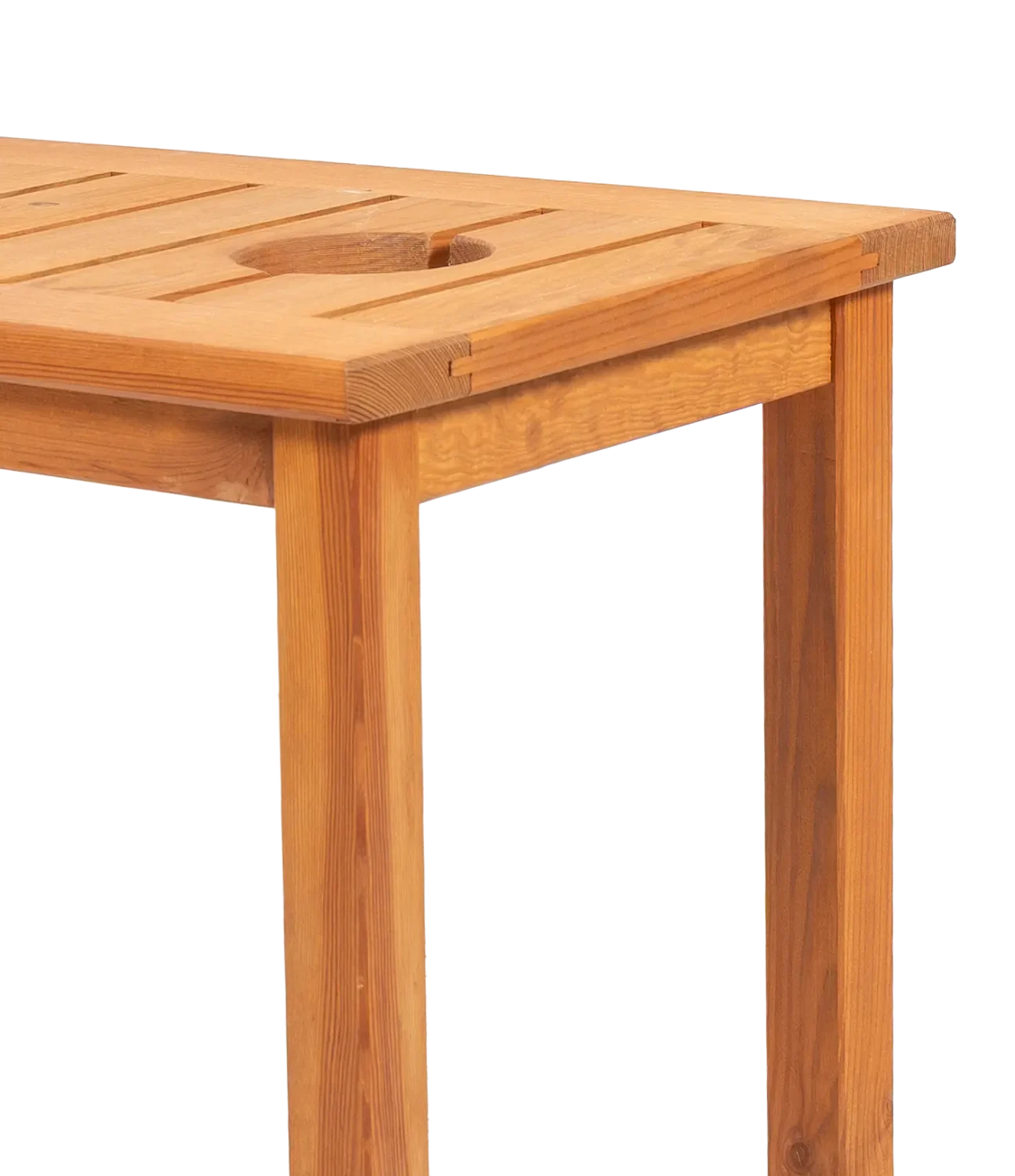 Τραπεζάκι ξύλινο παραλίας με τρύπα για ομπρέλα, για beach bar και ξενοδοχεία